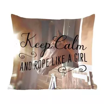 Декоративная подушка MuchoWow, подушка для дивана, декоративная подушка для гостиной, 60 x 60 см, лошади - цитаты - верховая езда - чехол на подушку - хлопчатобумажная ткань - декоративные чехлы на подушки