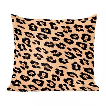 Декоративная подушка MuchoWow, подушка для дивана, декоративная подушка для гостиной, 60 x 60 см, принт пантеры - оранжевый - черный - чехол на подушку - хлопчатобумажная ткань - декоративные наволочки, мультиколор