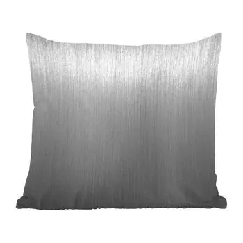 Декоративная подушка MuchoWow, подушка для дивана, декоративная подушка для гостиной, 60 x 60 см, металлический принт - серый - линия - чехол на подушку - хлопчатобумажная ткань - декоративные наволочки