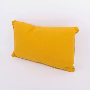 Декоративная подушка муслиновая с окантовкой однотонная, разные цвета 45х45см или 30х50см, размер 30х50см (ШхД), цвет желтый карри Stof