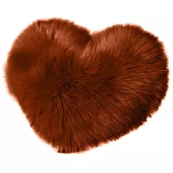 Декоративная подушка Нечеткая длинная подушка из искусственного меха в форме сердца, пушистый диван, украшение для спальни, поясничная подушка для спины, товары для дома-кофе Stuttg