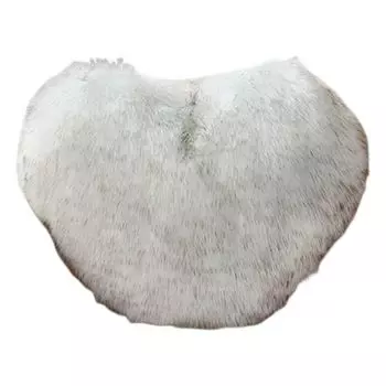 Декоративная подушка Нечеткая длинная подушка из искусственного меха в форме сердца в форме сердца Пушистый диван Украшение для спальни Подушка для поясничной спины Хозяйственные товары-серый белый Stuttg