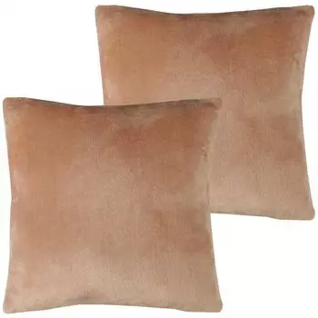 Декоративная подушка-обнимашка "Селина" упаковка 2 шт., размер "40 х 40см" - нуга - наволочка на молнии Bestlivings