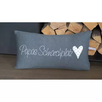 Декоративная подушка Папино место, темно-серый