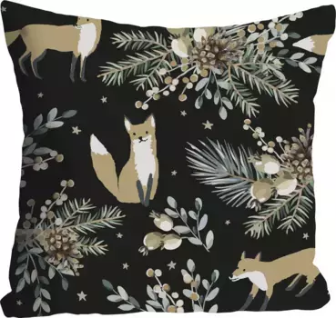 Декоративная подушка Queence "Алиса", чехол на подушку без наполнения, 1 шт 40х40 см, коричневый