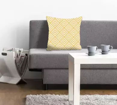 Декоративная подушка Queence "Бен", с современной плиткой, чехол без наполнения, 1 шт 40х40 см, цвет gelb + bedruckt