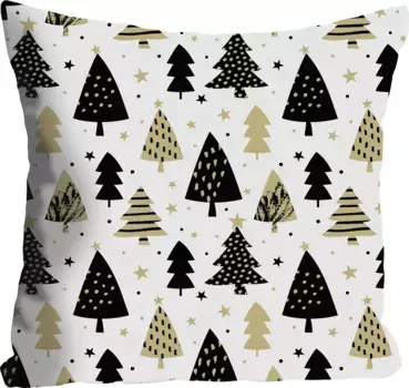 Декоративная подушка Queence "Celine", чехол на подушку без наполнения, 1 шт 40х40 см, коричневый/золотой