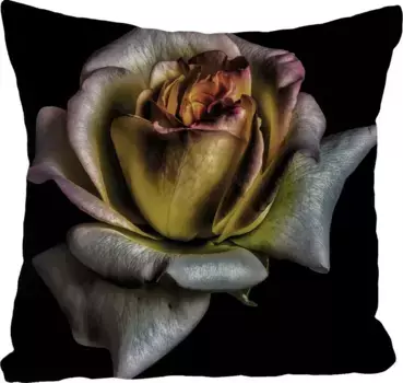 Декоративная подушка Queence "Цветение", чехол на подушку без наполнения, 1 шт 40х40 см, цвет bunt + geblmt