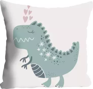 Декоративная подушка Queence "Дракон", чехол на подушку без наполнения, 1 шт 40х40 см, цвет bunt + bedruckt