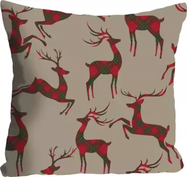 Декоративная подушка Queence "Джамиль", чехол на подушку без наполнения, 1 шт 40х40 см, красный/зеленый