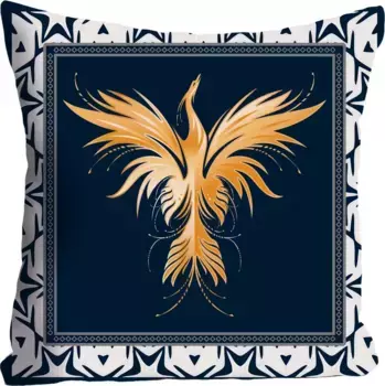 Декоративная подушка Queence ""Феникс", чехол без наполнения, 1 шт 40х40 см, цвет bunt + bedruckt