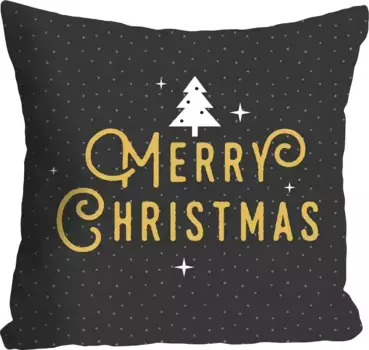 Декоративная подушка Queence "Габи", чехол на подушку без наполнения, 1 шт 40х40 см, золотисто-желтый/серый