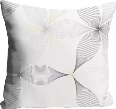 Декоративная подушка Queence "Имоджен", с серыми цветами, чехол без наполнения, 1 шт 40х40 см, серый
