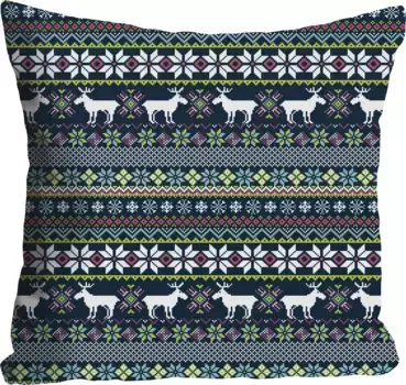 Декоративная подушка Queence "Элиас", чехол без наполнения, 1 шт 40х40 см, синий/фиолетовый