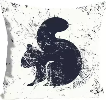 Декоративная подушка Queence "Joris", (1 шт.), с синей белкой, чехол без наполнения, 1 шт 40х40 см, синий