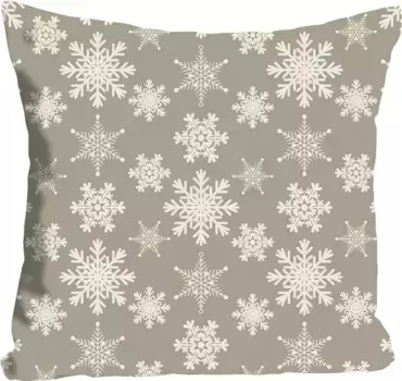 Декоративная подушка Queence "Кай", с лесом, чехол без наполнения, 1 шт 40х40 см, серый