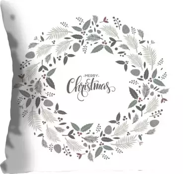 Декоративная подушка Queence "Лаванда", чехол на подушку без наполнения, 1 шт 40х40 см, серый