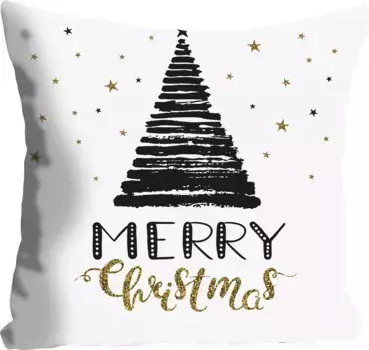 Декоративная подушка Queence "Levi", чехол без наполнителя, 1 шт 40х40 см, цвет goldfarben + bedruckt