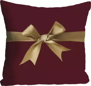 Декоративная подушка Queence "Подарки", чехол на подушку без наполнения, 1 шт 40х40 см, цвет weinrot + bedruckt