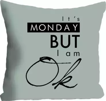 Декоративная подушка Queence "Понедельник", чехол на подушку без наполнения, 1 шт 40х40 см, цвет bunt + bedruckt