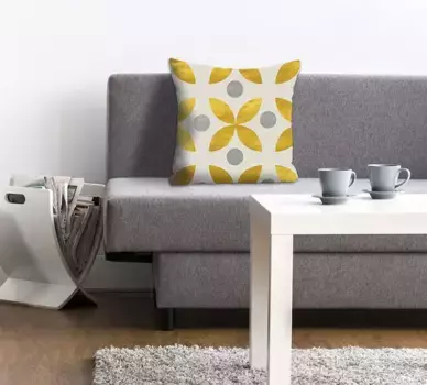 Декоративная подушка Queence "Шанталь", с эффектным рисунком, чехол без наполнителя, 1 шт 40х40 см, цвет gelb + bedruckt