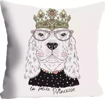 Декоративная подушка Queence "Собака", чехол на подушку без наполнения, 1 шт 40х40 см, цвет bunt + bedruckt