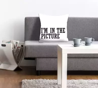 Декоративная подушка Queence "Я В КАРТИНКЕ", чехол на подушку без наполнения, 1 шт 40х40 см, белый