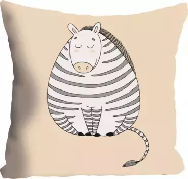 Декоративная подушка Queence "Зебра", чехол на подушку без наполнения, 1 шт 40х40 см, цвет bunt + bedruckt