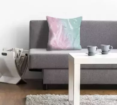 Декоративная подушка Queence "Жемчужина", пастельные тона, чехол без наполнения, 1 шт 40х40 см, розовый/зеленый