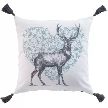 Декоративная подушка с бахромой и рисунком, 40 х 40 см, хлопок Douceur d'interieur