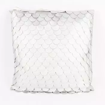 Декоративная подушка с чешуей, серебро, светло-серый 40х40см Stof