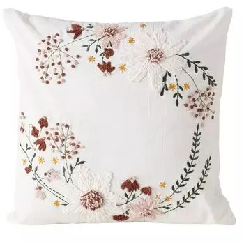 Декоративная подушка с цветочной вышивкой ЦВЕТОК, 45 х 45 см Boltze