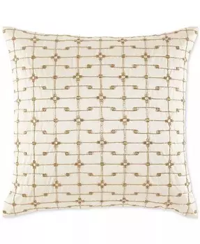 Декоративная подушка с металлическими бусинами, 18 x 18 дюймов Hotel Collection, серебряный