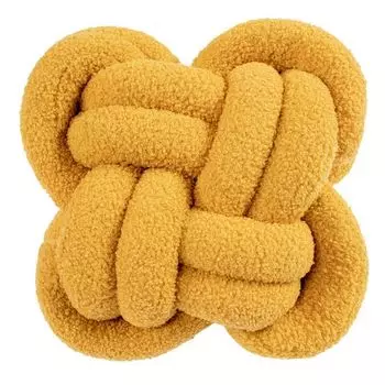 Декоративная подушка с полным наполнением, хороший шезлонг, не линяет, не легко выцветает, ручной узел, декоративная подушка с китайским узлом, кукла, офисный декор, желтый Stuttg