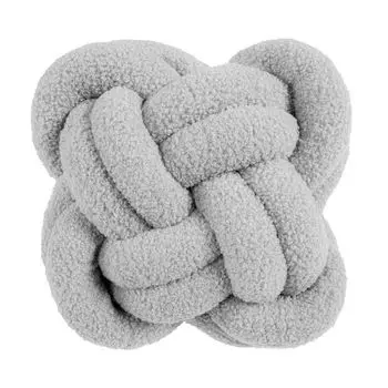 Декоративная подушка с полным наполнением, хороший шезлонг, не линяет, не легко выцветает, ручной узел, декоративная подушка с китайским узлом, кукла, офисный декор, светло-серый Stuttg