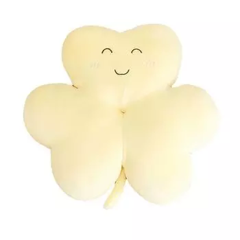 Декоративная подушка с полным наполнением, высокоэластичная, не линяет, не скатывается, в форме клевера, послеобеденный сон, декоративная подушка для куклы, украшение для гостиной, желтый, размеры: S Stuttg