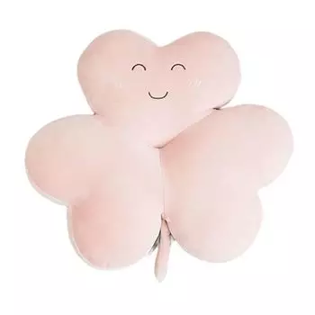 Декоративная подушка с полным наполнением, высокоэластичная, не линяет, не скатывается, форма цвета клевера, декоративная подушка для послеобеденного сна, кукла, украшение для гостиной, розовый, размеры: S Stuttg