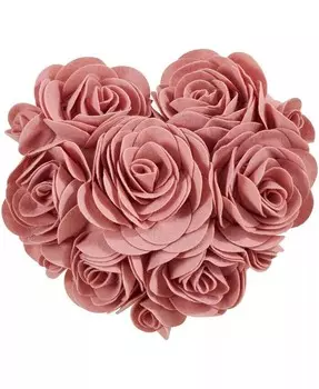 Декоративная подушка с рисунком сердца из фетра, 13 x 13 дюймов Saro Lifestyle, белый