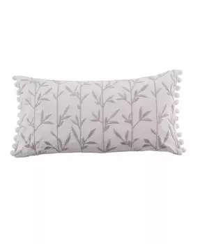 Декоративная подушка с вышивкой Pippa Leaves, 12 x 24 дюйма Levtex, белый