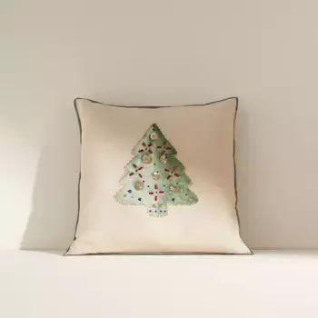 Декоративная подушка с вышивкой Xmas Tree El Corte Ingls, бежевый