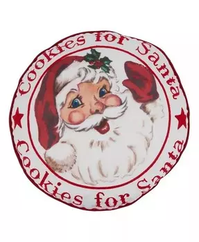 Декоративная подушка Санта-Клауса, круглая 17 дюймов Saro Lifestyle, красный