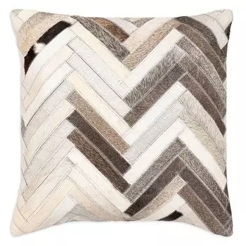 Декоративная подушка Surya Zander Chevron из коровьей шкуры, 20 x 20 дюймов, мультиколор