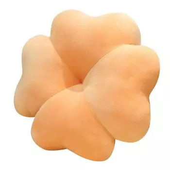 Декоративная подушка Удобная сенсорная плюшевая подушка с полным наполнением Высокая эластичность Гладкая износостойкая отделка Портативная плюшевая подушка с четырьмя листами клевера Бытовые аксессуары-оранжевый Stuttg