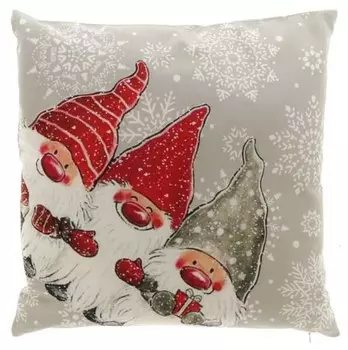 Декоративная подушка Unique Living Filip, 45x8x45 см цвет grau/rot