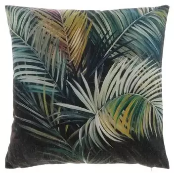 Декоративная подушка Unique Living Leinendruck, 45x8x45 см цвет dunkelgrn/grn