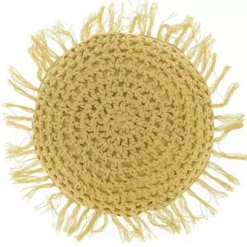 Декоративная подушка Unique Living Tufo, 45x45x45 см цвет hellgelb/gelb