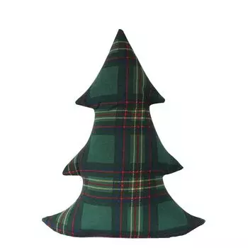 Декоративная подушка в виде елочки, зеленая клетка, размер L Deco Haus
