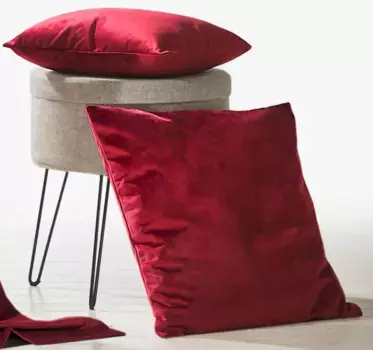 Декоративная подушка Weckbrodt "Валентин", имитация бархата, велюр, однотонные цвета, чехол без наполнителя 50х50 см, цвет rubinrot + unifarben