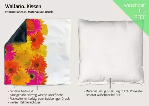 Декоративная поудшка Wallario, белый