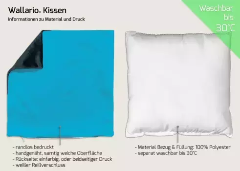 Декоративная поудшка Wallario, бирюзовый